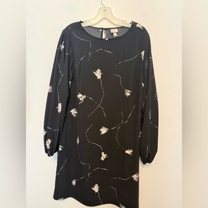 A New Day Black Dress with White Floral Design